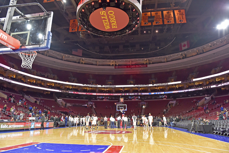 view from inside the Wells Fargo Center