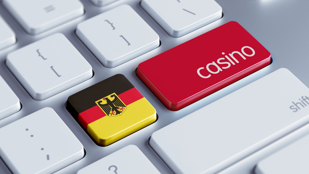 German flag on keyboard with casino label