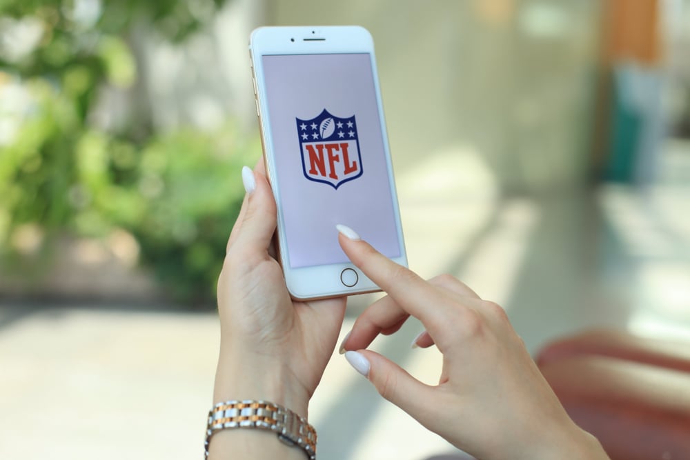 NFL logo on phone screen