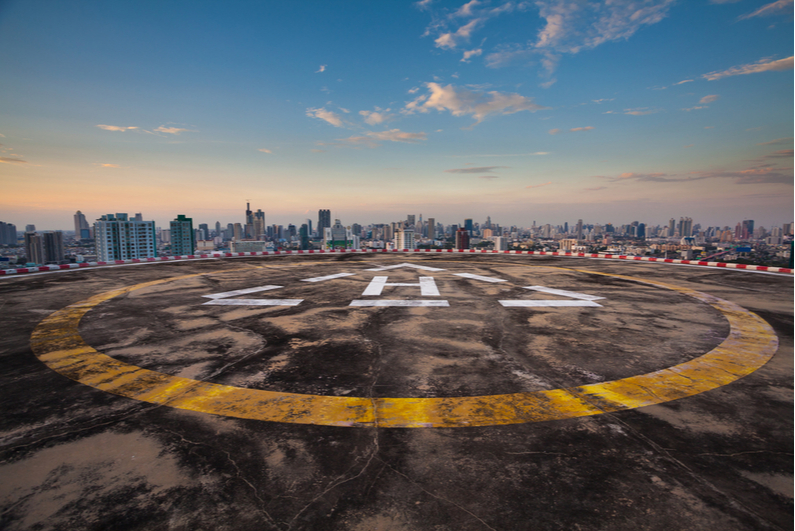 Helipad on skyscraper